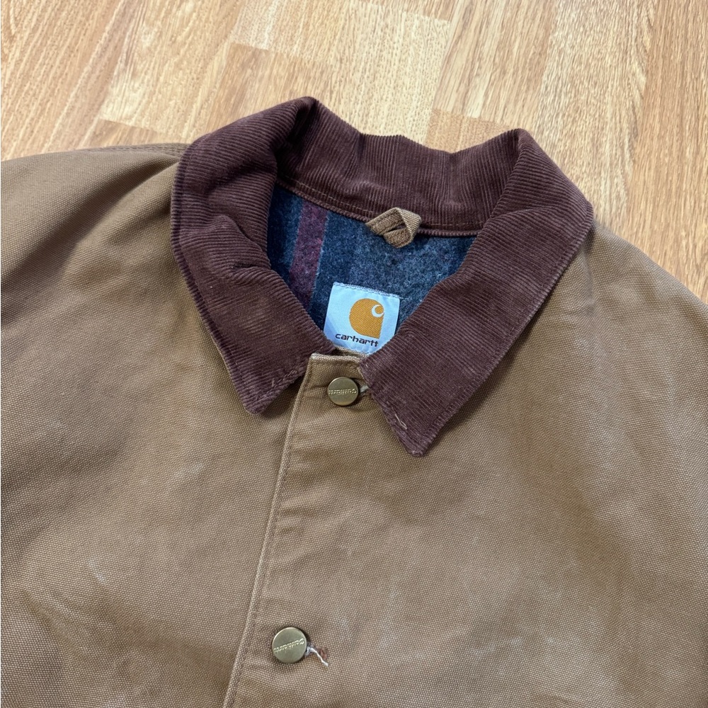 Vintage Carhartt Jacket Duck Canvas Quilt Lined Barn Chore Coat Size 54 Regular - Picture 3 of 15